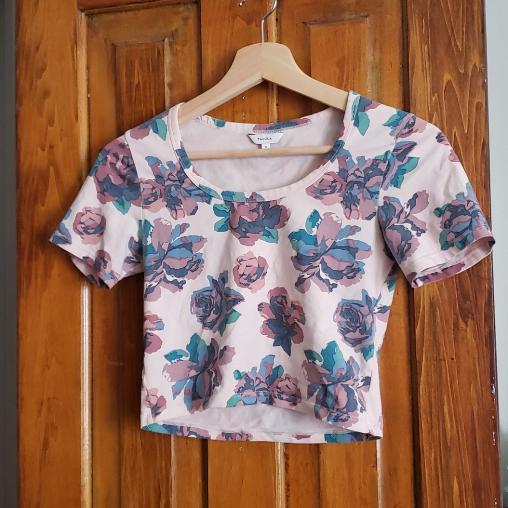 Talula floral print crop t shirt